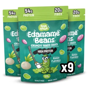 Протеинов снакс от печено едамаме Ранч Beast Mode Бокс 9 x 120г NinjaMame пакет ранч 120г x9
