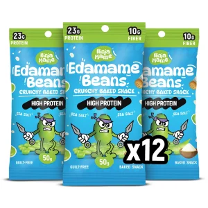 Протеинов снакс от печено едамаме Морска сол Pocket Ninja Бокс 12 x 50г NinjaMame пакет 50г x12